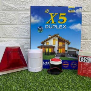 پکیج دزدگیر سیم کارتی ایکس پنج (X5 DUPLEX) با 1 عدد چشمی پرو و بلندگو آژیر دارای فلاشر، راه‌حل امنیتی پیشرفته برای حفاظت از محیط‌های مختلف