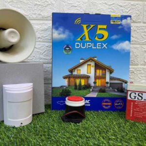 پکیج دزدگیر سیم کارتی ایکس پنج (X5 DUPLEX) با 1 عدد چشمی پرو و بلندگو کاور فلزی آژیر پیزو