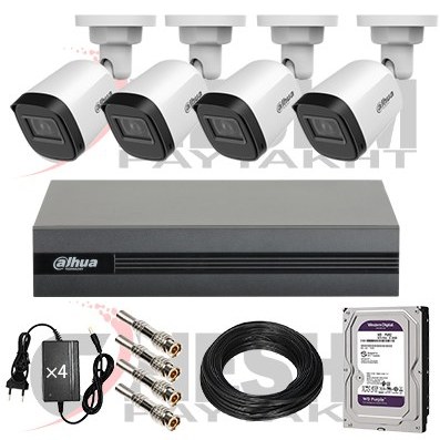 پکیج کامل ۴ دوربین مداربسته داهوا مدل B1A21P-U