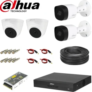 پکیج کامل ۴ دوربین مداربسته داهوا مدل B1A21P